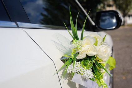 decoration on wedding car